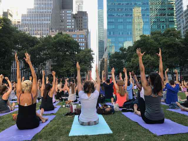 Outdoor Yoga in Bryant Park